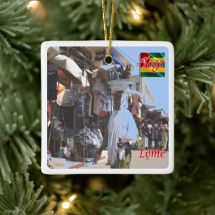zTG004 LOME' Togo, Africa, Ceramic Ornament
