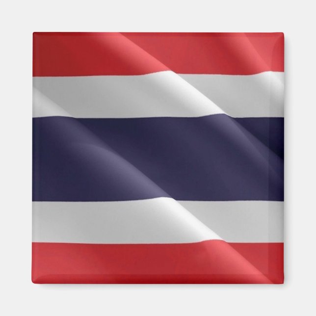 zTH002 waving FLAG Thailand,  Magnet (Front)
