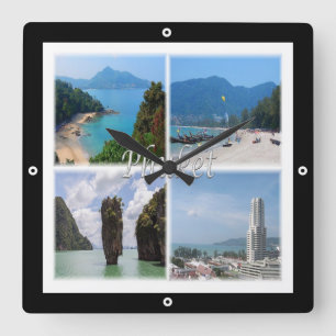 zTH004 PHUKET, Thailand, Asia, Square Wall Clock