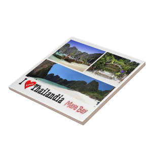 zTH011 i love MAYA BAY KRABI Thailand Asia, Tile