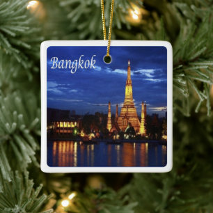 zTH016 BANGKOK by nigth, Thailand , Asia, Ceramic Ornament