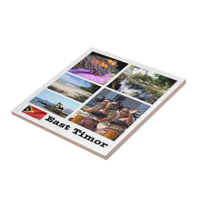 zTL003 EAST TIMOR collage TIMOR-LESTE, Tile (Side)