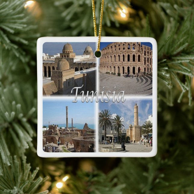 zTN018 TUNISIA, Mosaic, Africa, Ceramic Ornament (Tree)