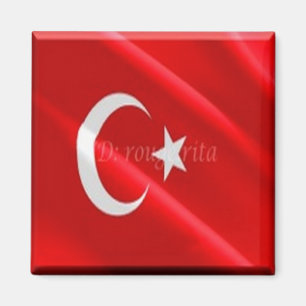 zTR002 TURKISH waving FLAG TURKEY, Fridge Magnet