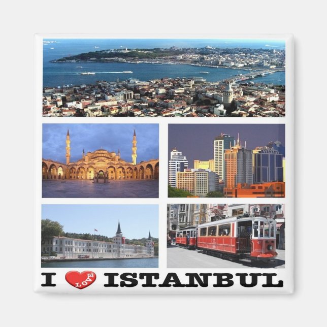 zTR013 ISTANBUL "I LOVE", Turkey, Europe, Fridge Magnet (Front)