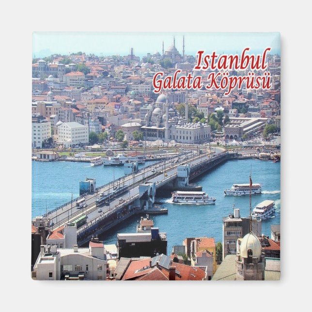 zTR016 ISTANBUL GALATA BRIDGE, Turkey, Fridge Magnet (Front)