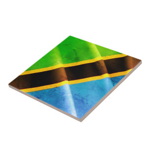 zTZ002 TANZANIA, Waving Flag, Africa, Tile