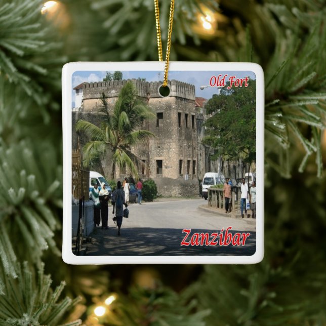 zTZ009 ZANZIBAR, Old Fort,Tanzania, Africa, Ceramic Ornament (Tree)