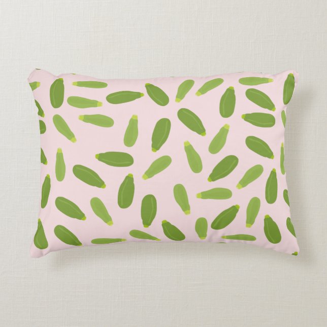 Zucchini Courgette Summer Squash Pattern Accent Pillow (Front)