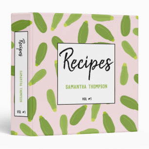 Zucchini Courgette Summer Squash Pattern Recipes Binder