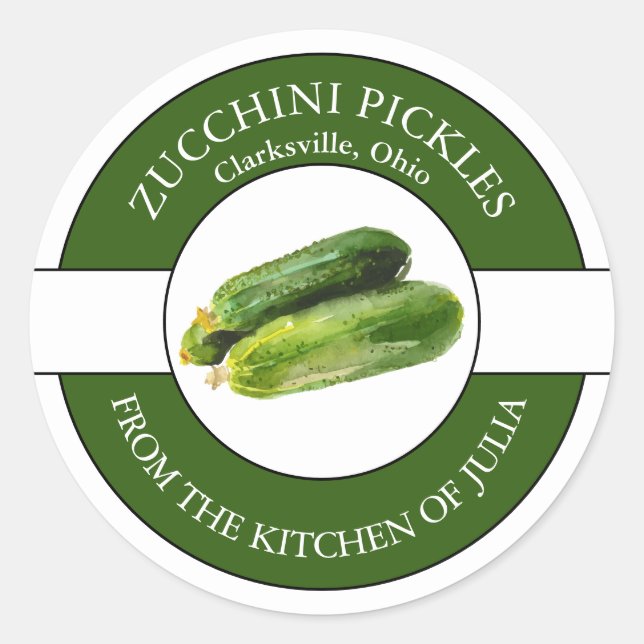 Zucchini Pickle Étiquette (Devant)