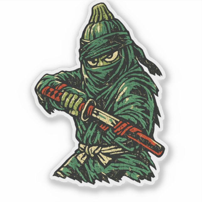 Zucchini Shadow Strike — Vintage Retro Ninja Fight (Front)