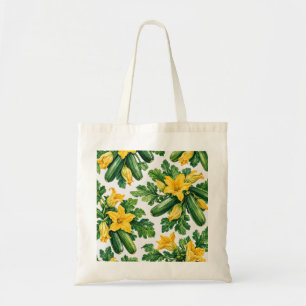 Zucchini Squash Blossoms Botanical Watercolor Tote Bag