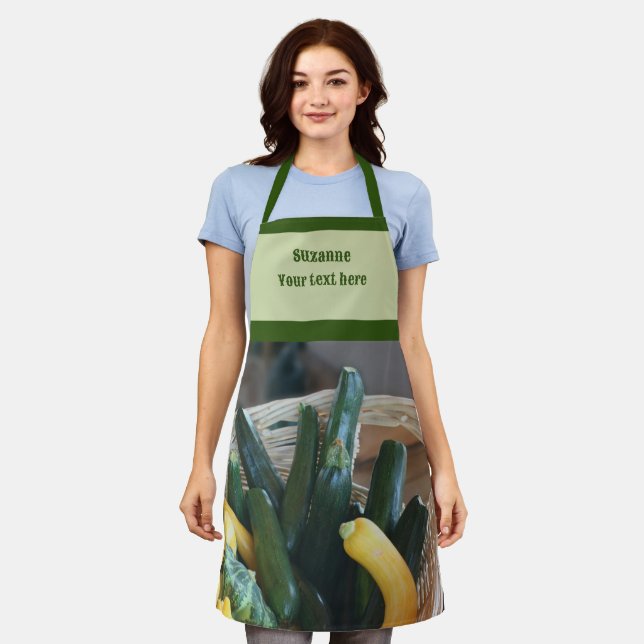 Zucchini Squash Gourds Vegetables Personalized Apron (Worn)