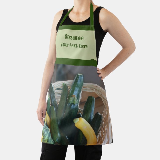 Zucchini Squash Gourds Vegetables Personalized Apron (Insitu)