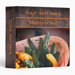 Zucchini Squash Gourds Vegetables Personalized Binder