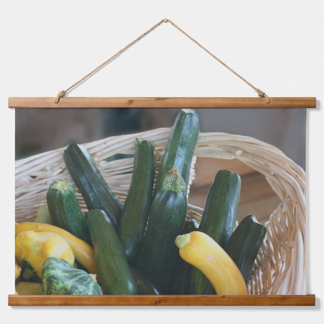 Zucchini Summer Squash Gourds Vegetables  Hanging Tapestry (Front)