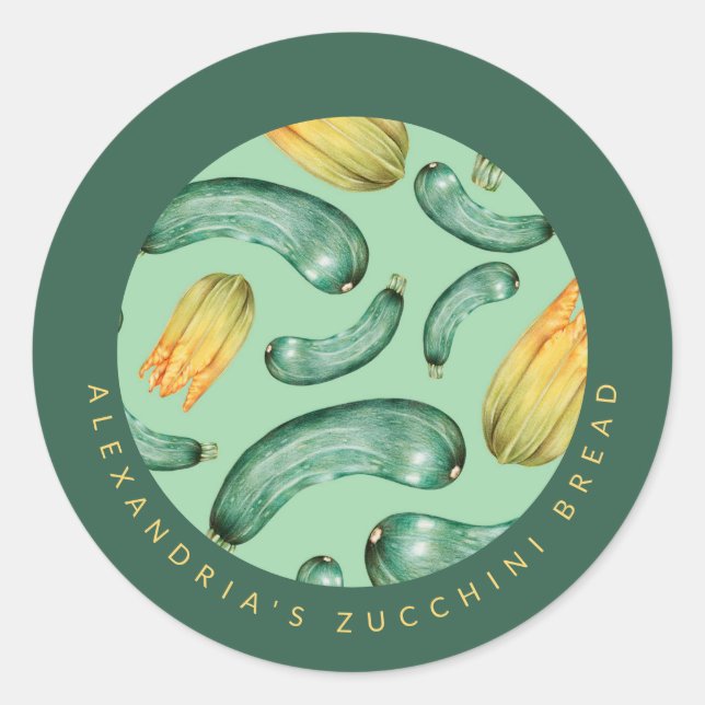 Zucchini | Your Personalized Zucchini Bread Classic Round Sticker (Front)