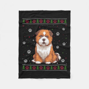 Zuchon Christmas Sweater Xmas Pet Animal Dog Lover Fleece Blanket