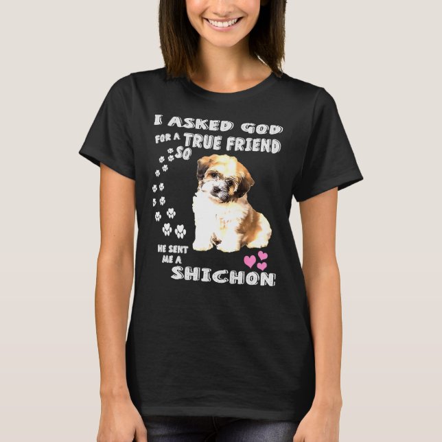 Zuchon Dog Mom Costume Shih Tzu Bichon Mix Pup Cut T-Shirt (Front)