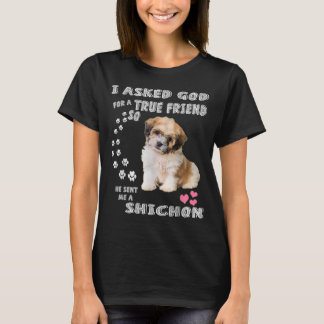 Zuchon Dog Mom Costume, Shih Tzu-Bichon mix pup  T-Shirt
