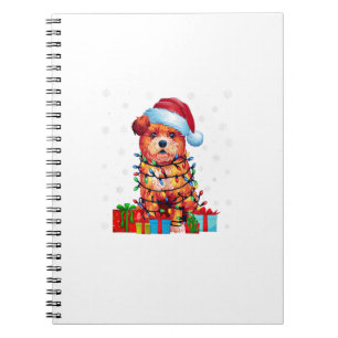 Zuchon Dog Ugly Xmas Lights Santa Hat Zuchon Dog C Notebook