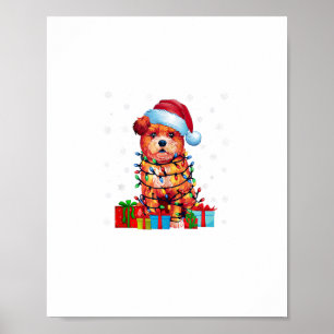 Zuchon Dog Ugly Xmas Lights Santa Hat Zuchon Dog C Poster