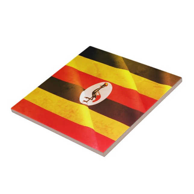 zUG002 UGANDA, Waving Flag. Africa, Tile (Side)