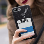 Zug, Switzerland Coat of Arms | Black Glitter  Samsung Galaxy Case<br><div class="desc">Zug, Switzerland Coat of Arms on Black Glitter background | Handwritten Name. Black background Samsung Galaxy S22 Case. Looking for a unique phone case? Look no further this is what you have been looking for! Change the name to your own or to that Switzerland enthusiast in your life. Or it...</div>