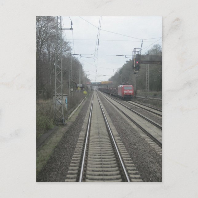 Zuggleise mit Bahn Postcard (Front)