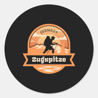 Zugspitze Climbing Germany Alps Mountains Tyrol Hi Classic Round Sticker
