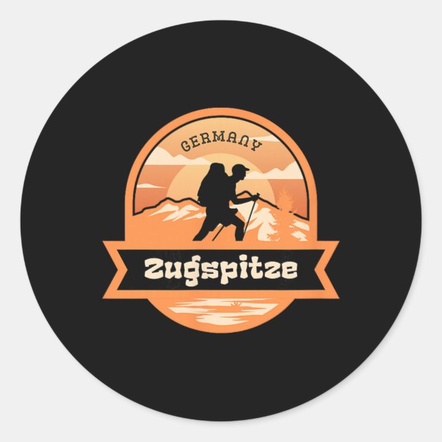Zugspitze Climbing Germany Alps Mountains Tyrol Hi Classic Round Sticker (Front)