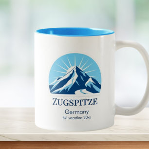 Zugspitze Germany Deutschland ski resort souvenir Two-Tone Coffee Mug