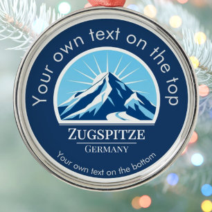 Zugspitze Germany Deutschland ski vacation medal Metal Ornament