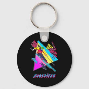 Zugspitze retro ski skier skiing design inspired keychain