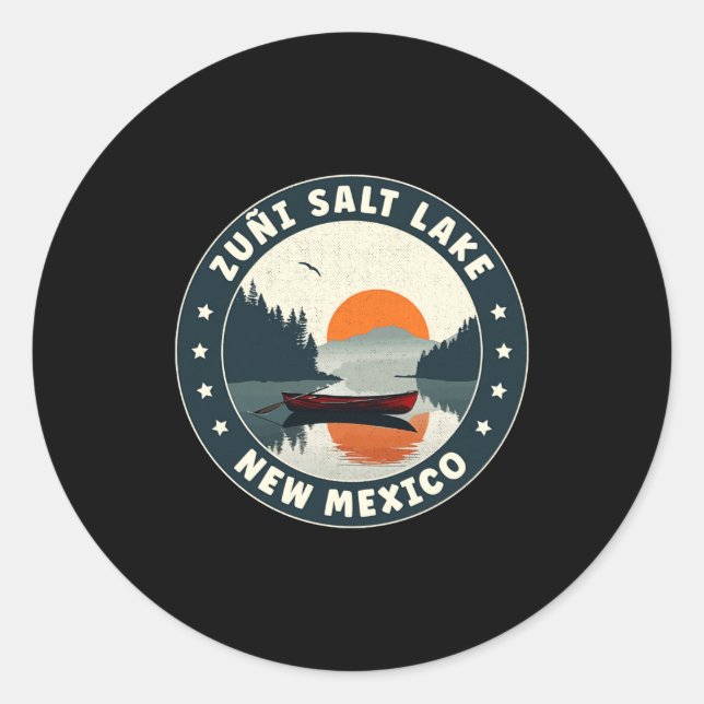 Zui Salt Lake New Mexico Sunset T Shirt  Classic Round Sticker (Front)