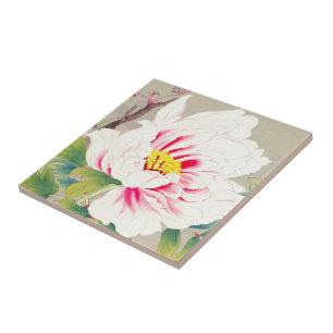 Zuigetsu Ikeda Pink Camellia japanese flower art Tile