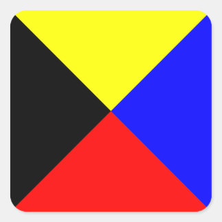Zulu ICS Maritime Signal Flag Square Sticker