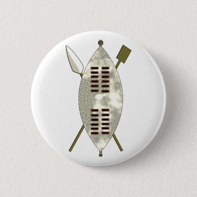 Zulu Schild buckler 2 Inch Round Button (Front)