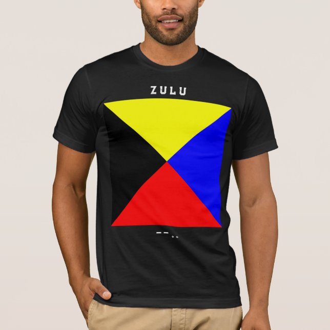 Zulu Signal Flag Morse Code Nautical Design T-Shirt (Front)