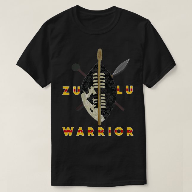 Zulu Warrior Black Pride African Tribes Shaka King T-Shirt (Design Front)