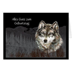 Zum Geburtstag, loup, loups, animal d'Alles Gute