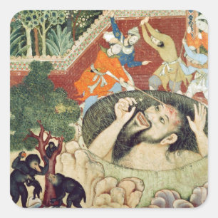 Zumrud Shah falls into a pit and is beaten by gard Square Sticker