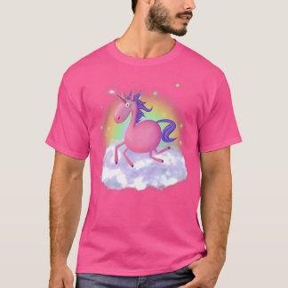 Zuna the Unicorn Colourful Rainbow Fantasy Art T-Shirt