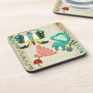 Zuni Butterfly 2 Folk Art Coaster