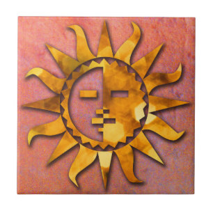 Zuni Sun on Pomegranite Tile