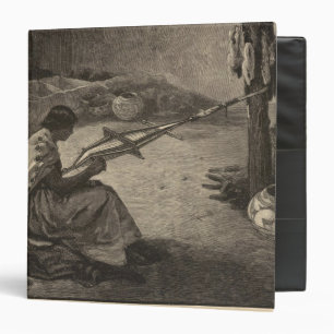Zuni woman weaving belt binder