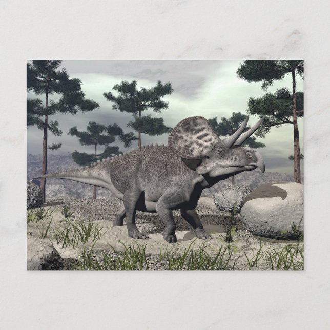 Zuniceratops dinosaur - 3D render Postcard (Front)