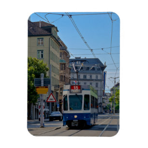 Zurich Blue Tram Magnet