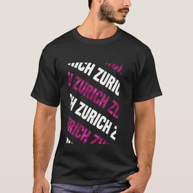Zurich Camo Pattern Pink Camouflage T-Shirt (Front)